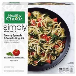 Healthy Choice Simply Steamers Creamy Spinach & Tomato Linguini Frozen Meal, 9 oz.