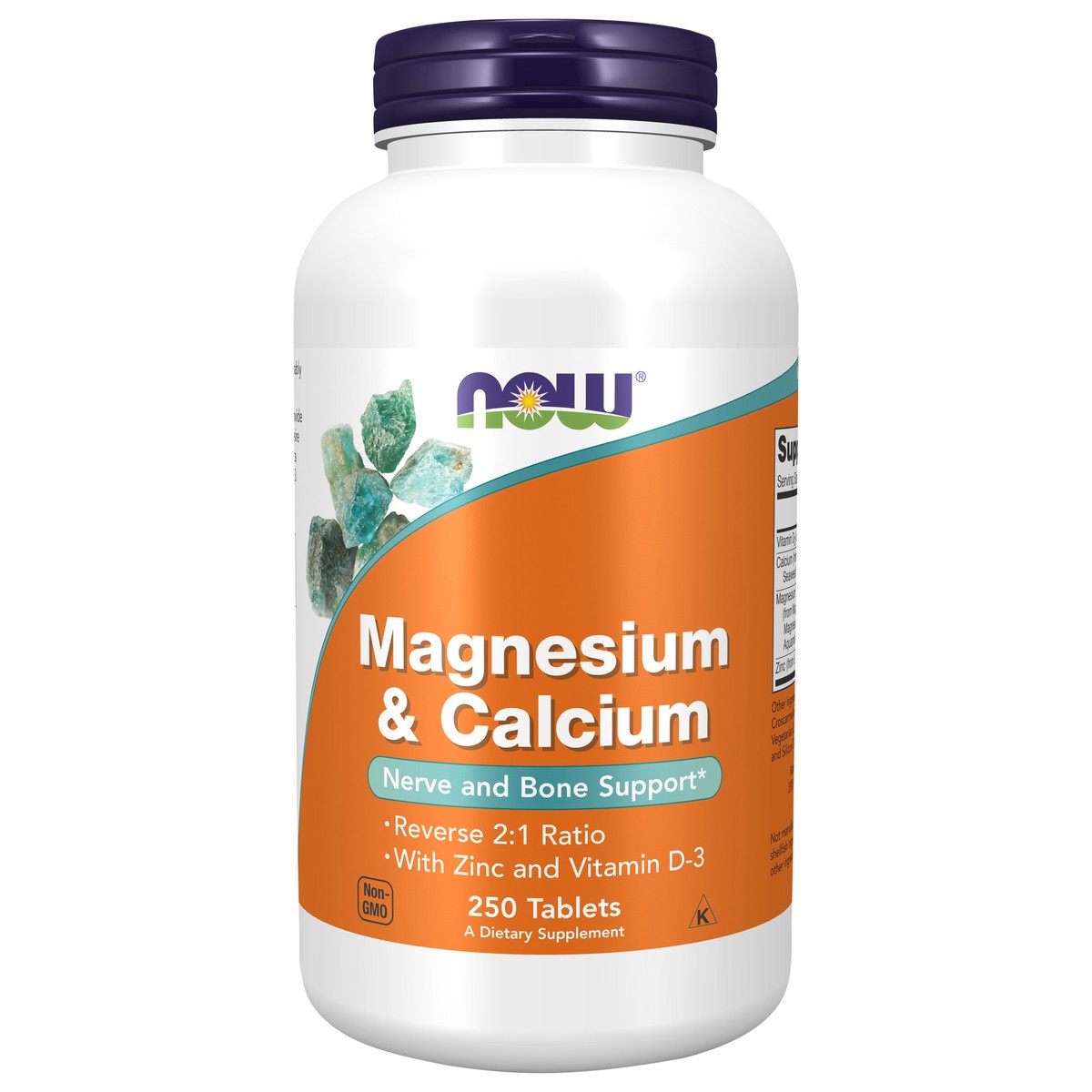 slide 1 of 4, NOW Magnesium & Calcium - 250 Tablets, 250 ct