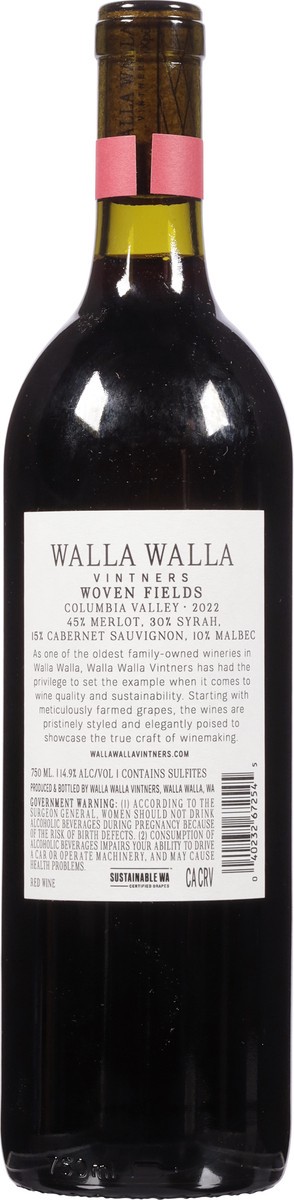 slide 8 of 13, Walla Walla Vintners Columbia Valley Woven Fields Red Blend 750 ml, 750 ml