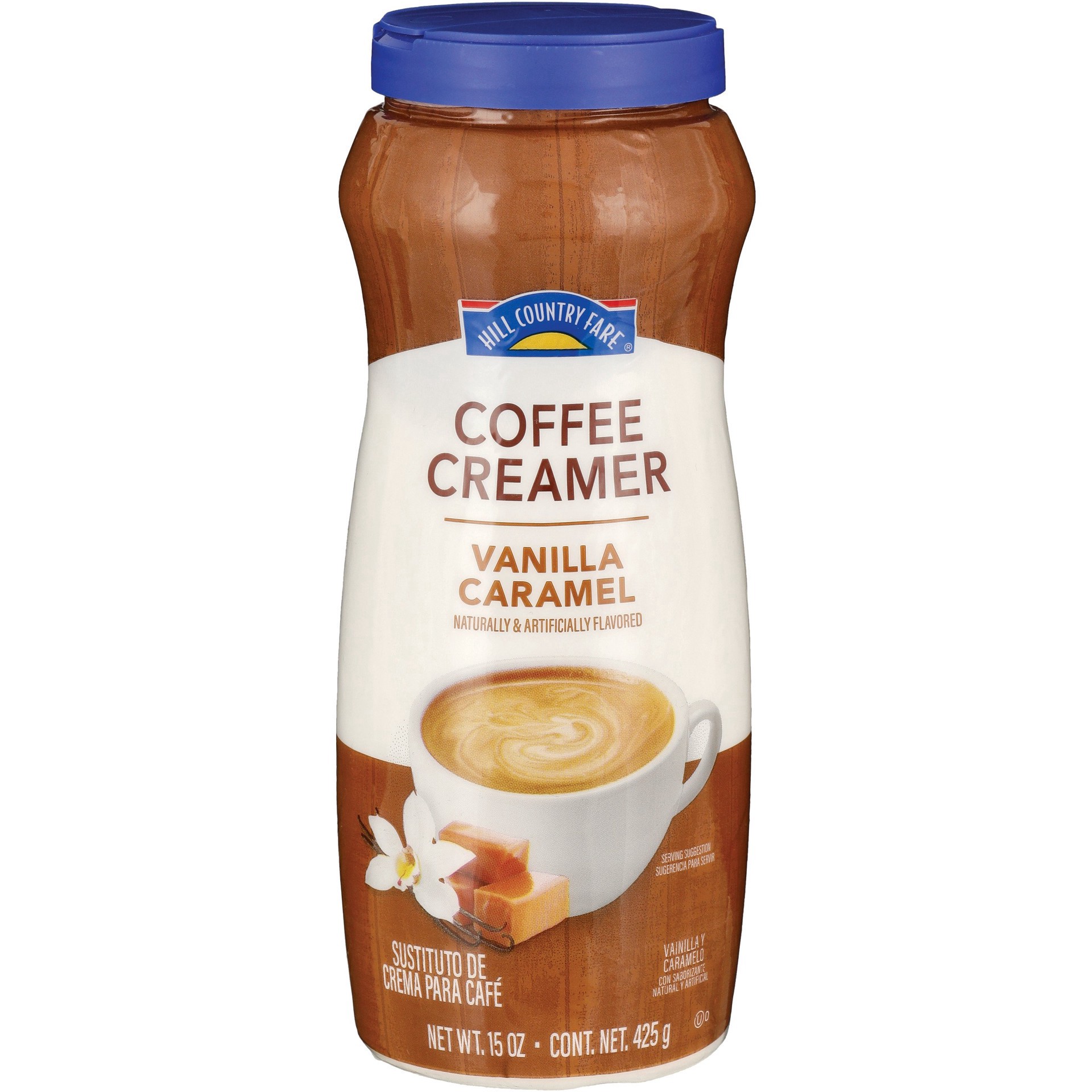 slide 1 of 1, Hill Country Fare Powdered Coffee Creamer - Vanilla Caramel - 15 oz, 15 oz