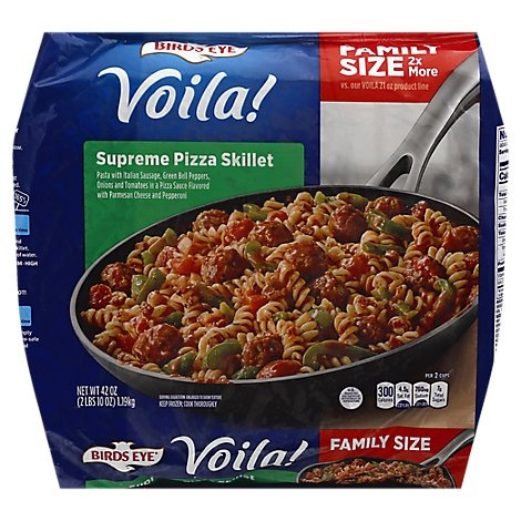 slide 1 of 1, Birds Eye Voila Family Size Supreme Pizza Skillet Frozen Meal, 42 oz