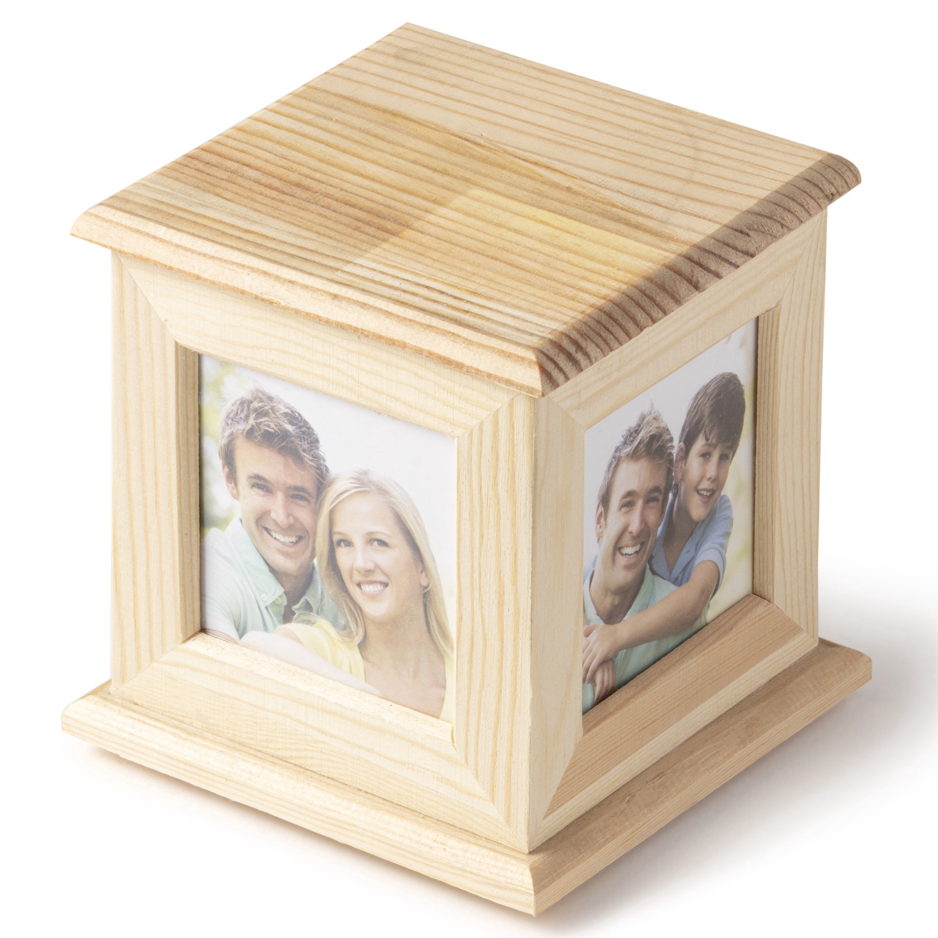 slide 2 of 5, 5" Wood 4-Sided Photo Caddy By Make Market, 4.92 in x 4.92 in x 5.12 in