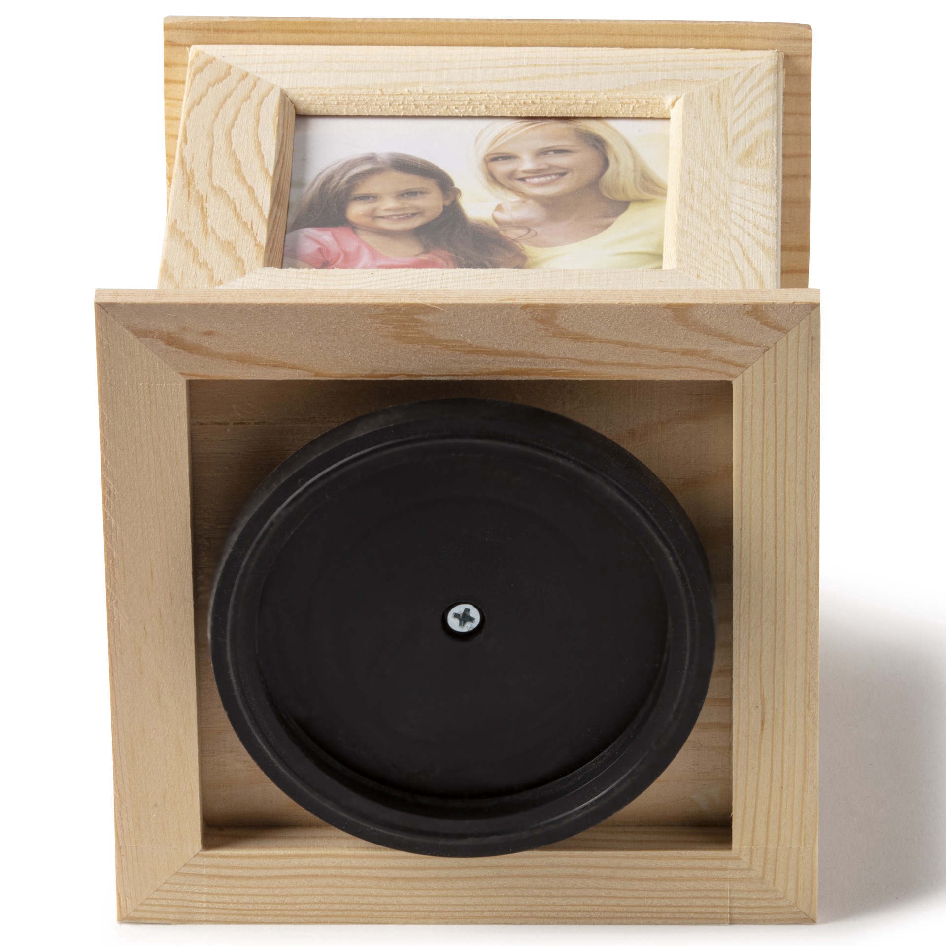 slide 4 of 5, 5" Wood 4-Sided Photo Caddy By Make Market, 4.92 in x 4.92 in x 5.12 in