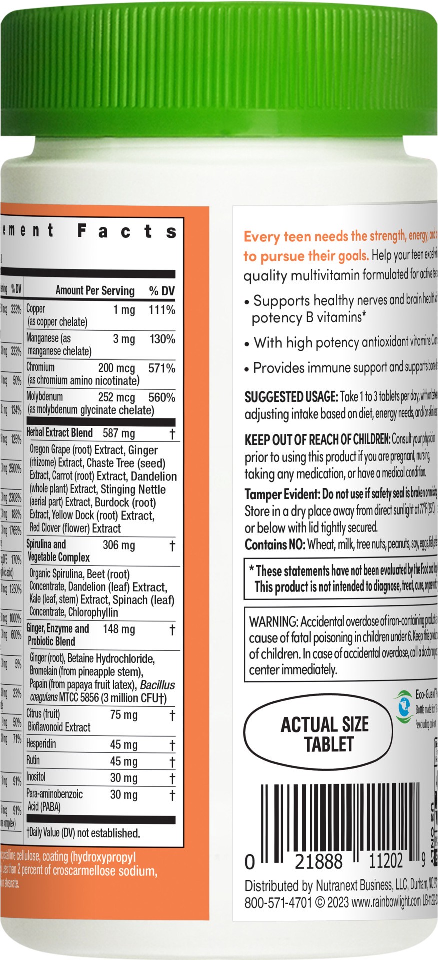 slide 3 of 5, Rainbow Light Active Health Teen 90 ea, 90 ct