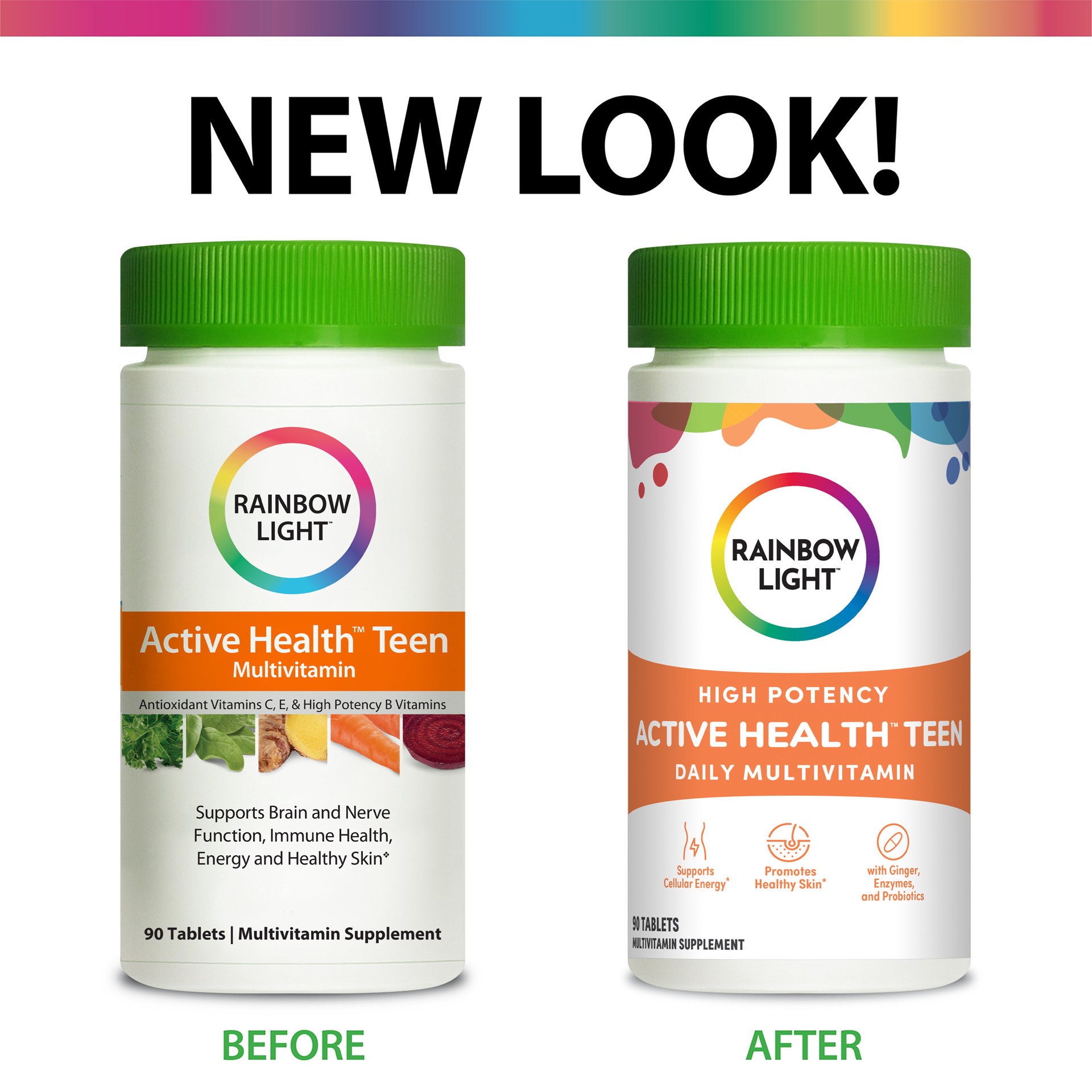 slide 2 of 5, Rainbow Light Active Health Teen 90 ea, 90 ct