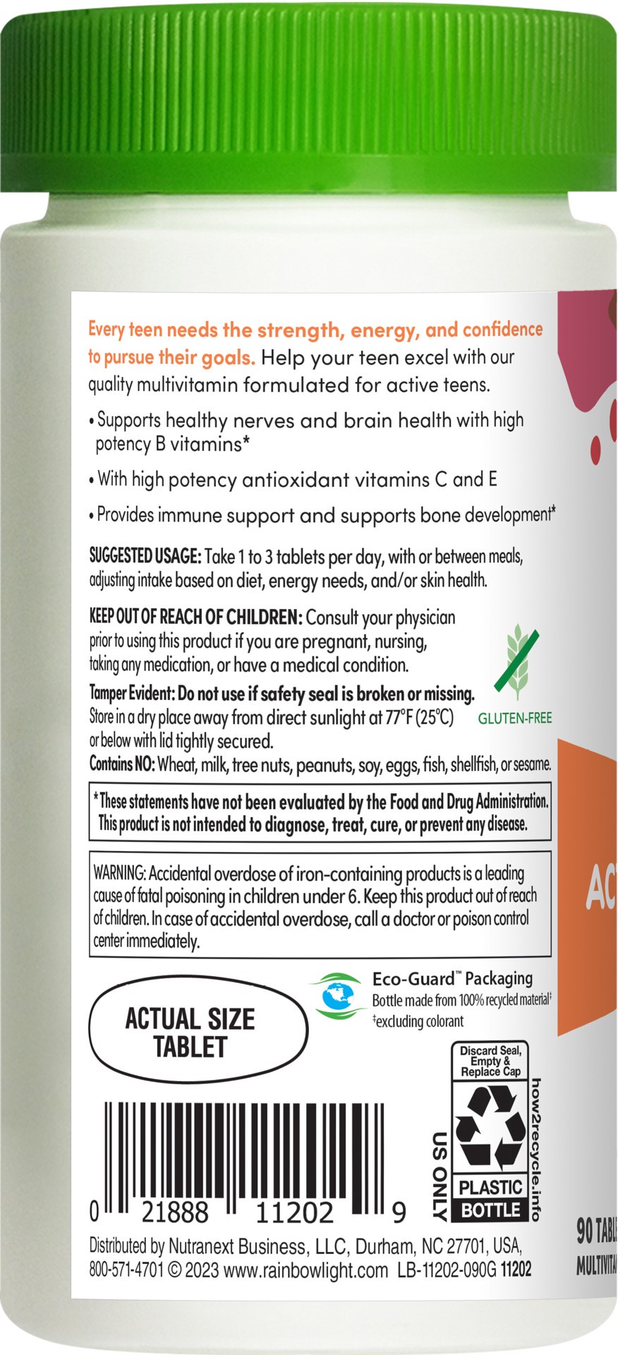 slide 5 of 5, Rainbow Light Active Health Teen 90 ea, 90 ct