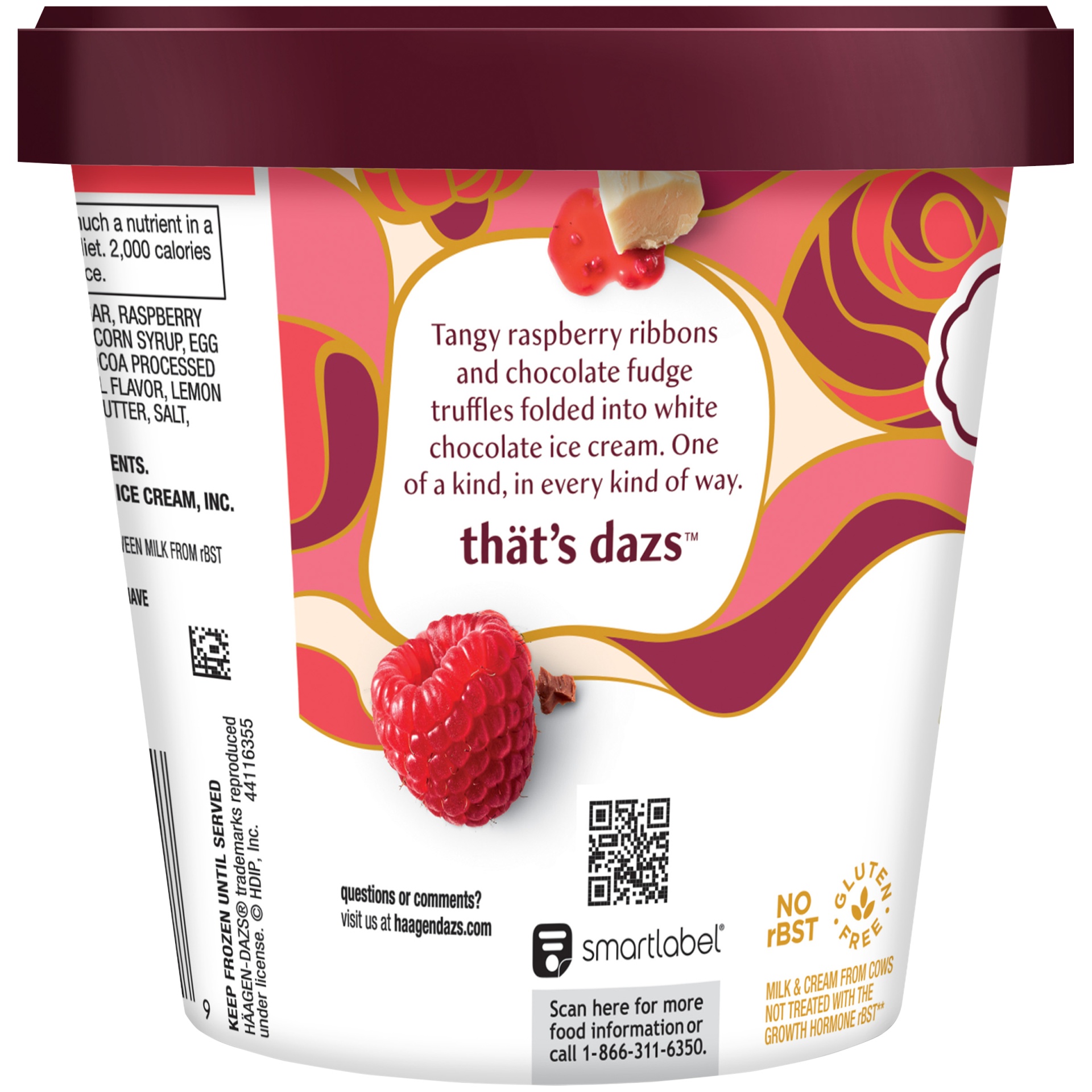 slide 5 of 7, Haagen-Dazs White Chocolate Raspberry Truffle Ice Cream, 14 fl oz