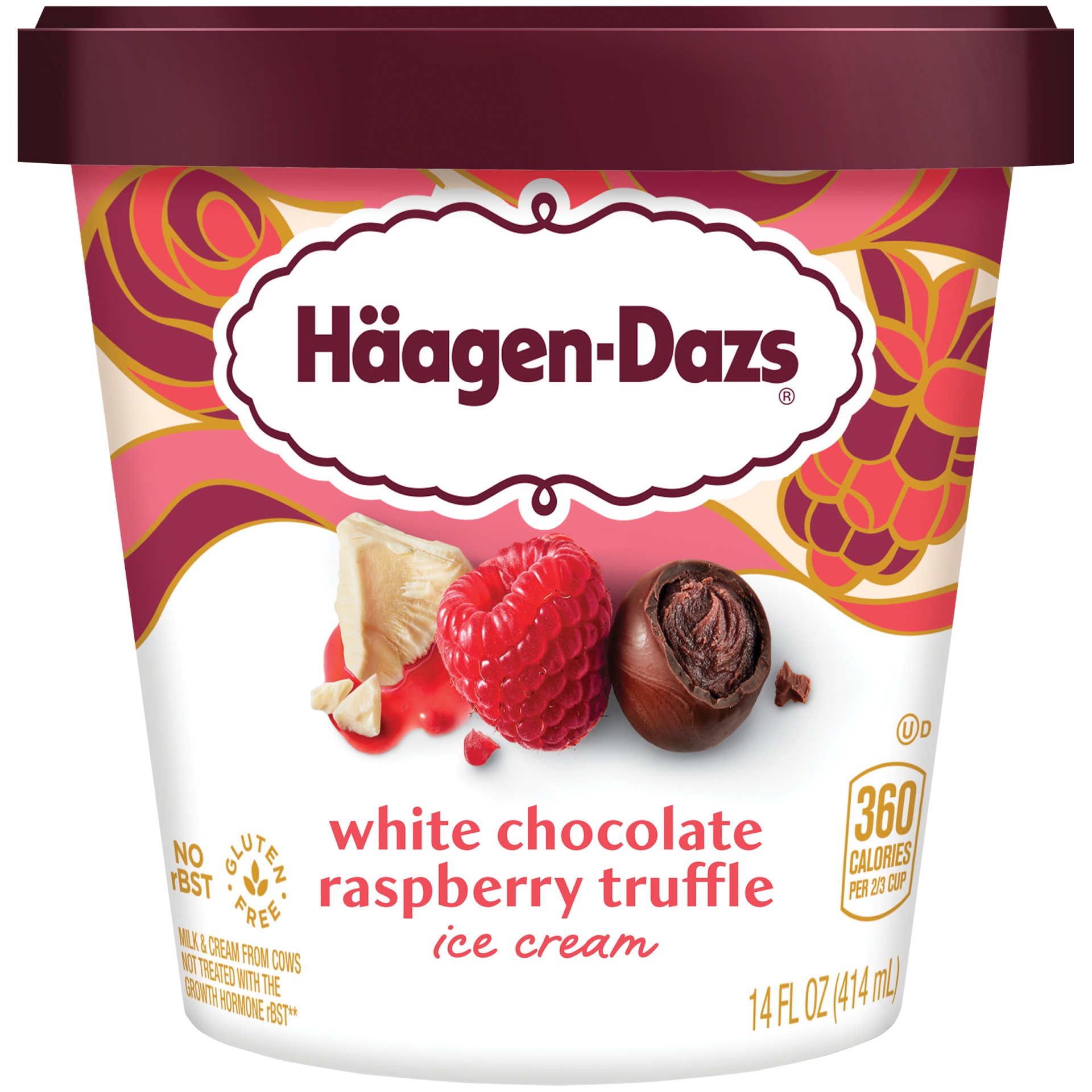 slide 1 of 7, Haagen-Dazs White Chocolate Raspberry Truffle Ice Cream, 14 fl oz
