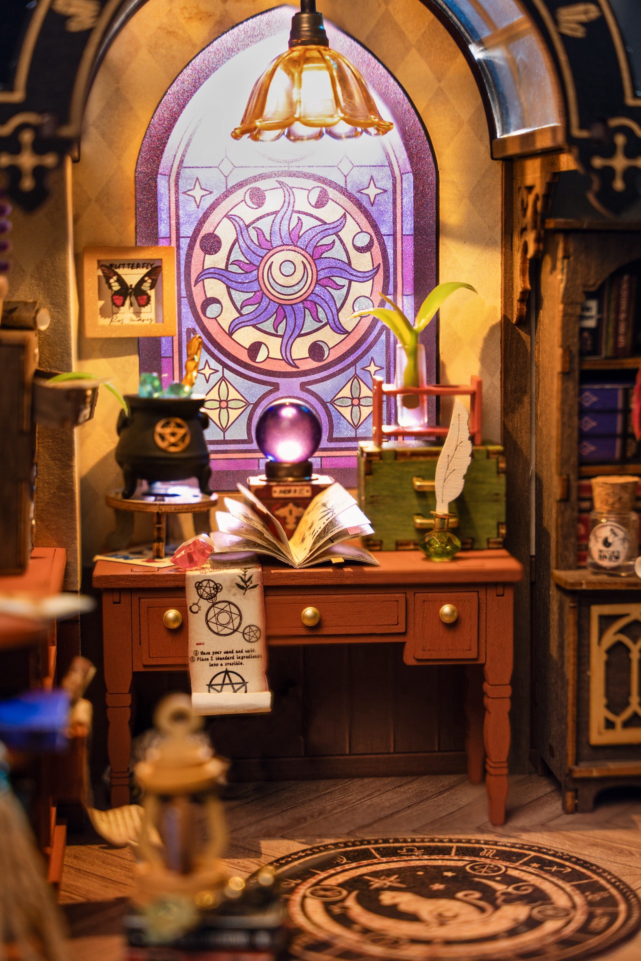 slide 6 of 8, Robotime Rolife The Magic Study Diy Miniature House Kit, 8.25 in x 5 in x 7.5 in