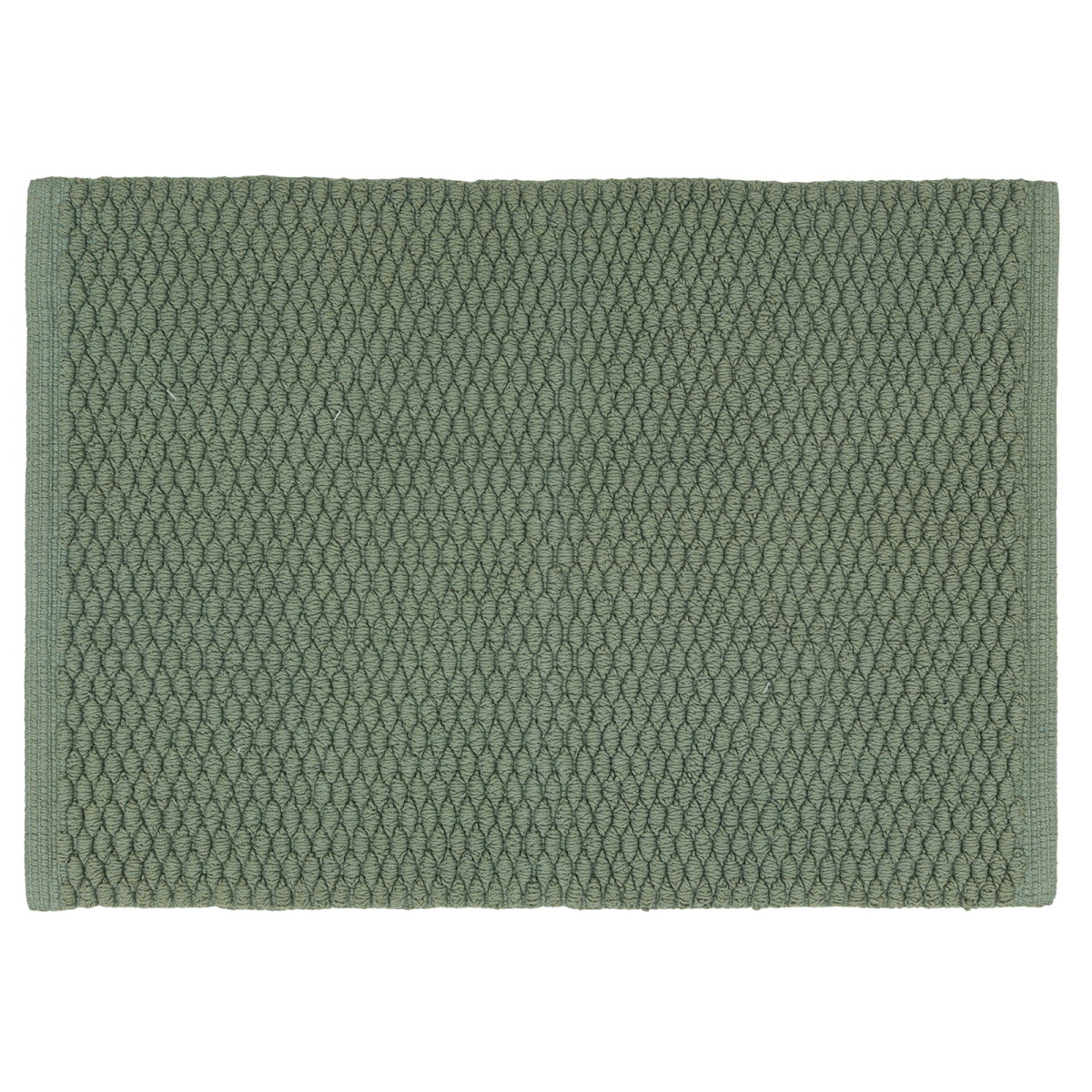 slide 1 of 9, Room & Retreat Cotton Low Loop Bath Rug Green 17" x 24", 1 ct