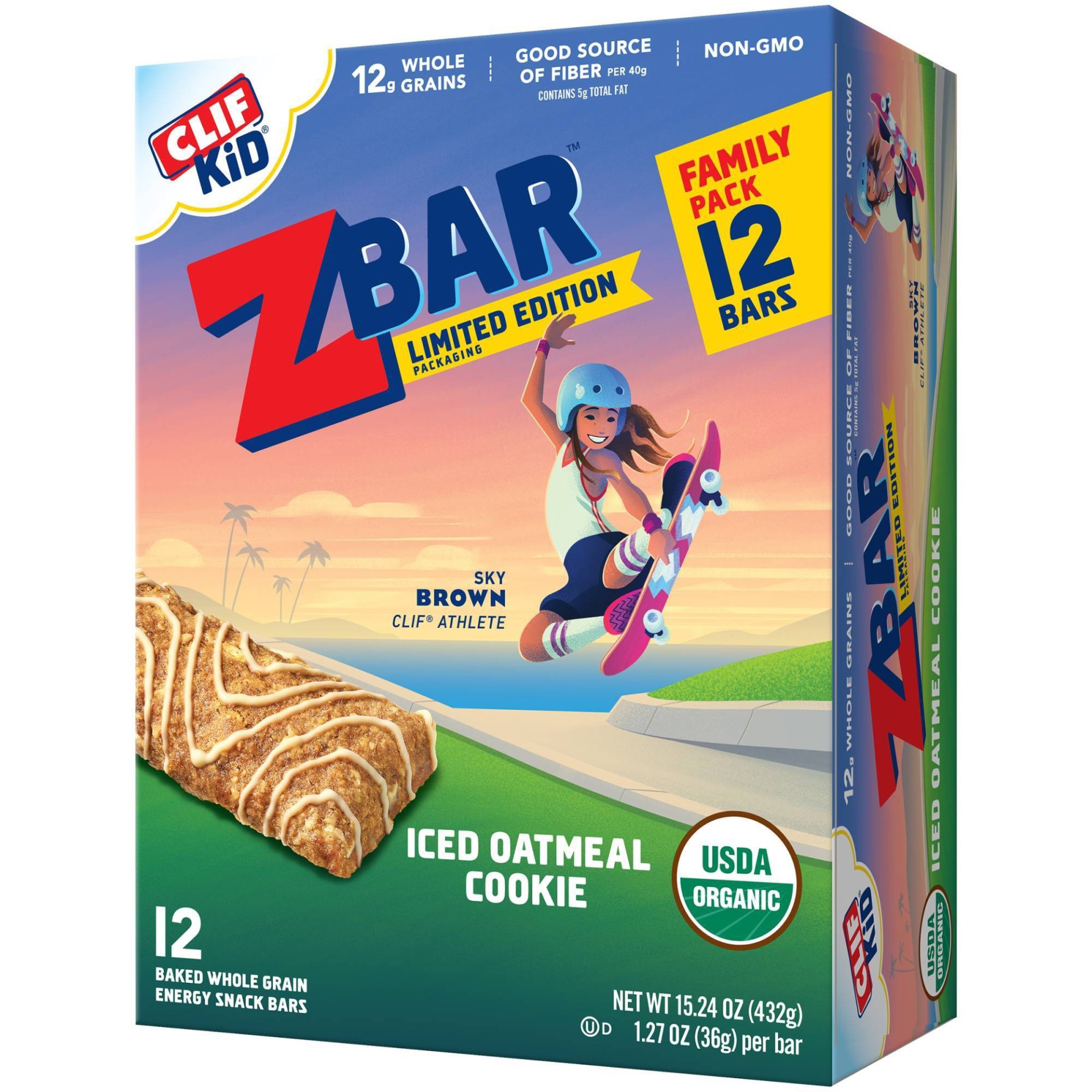 slide 1 of 1, CLIF bar Zbar Iced Oatmeal Cookie, 12 ct