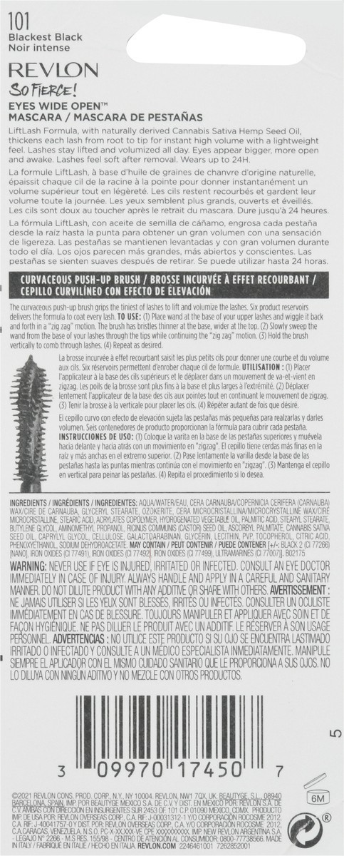 slide 2 of 9, Revlon So Fierce Eyes Wide Open Mascara, Blackest Black, 0.05 oz