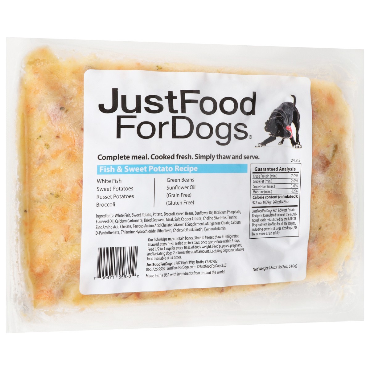 slide 5 of 16, JustFoodForDogs Daily Diets Fish & Sweet Potato Frozen Dog Food, 18 oz