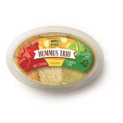 Market District Hummus Trio, Three Pack Of Original Hummus, Red Pepper Hummus, And Cilantro Lime Hummus - 16 oz