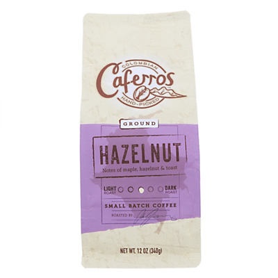 slide 1 of 1, Caferros Hazelnut Medium Roast Ground Coffee, 12 oz