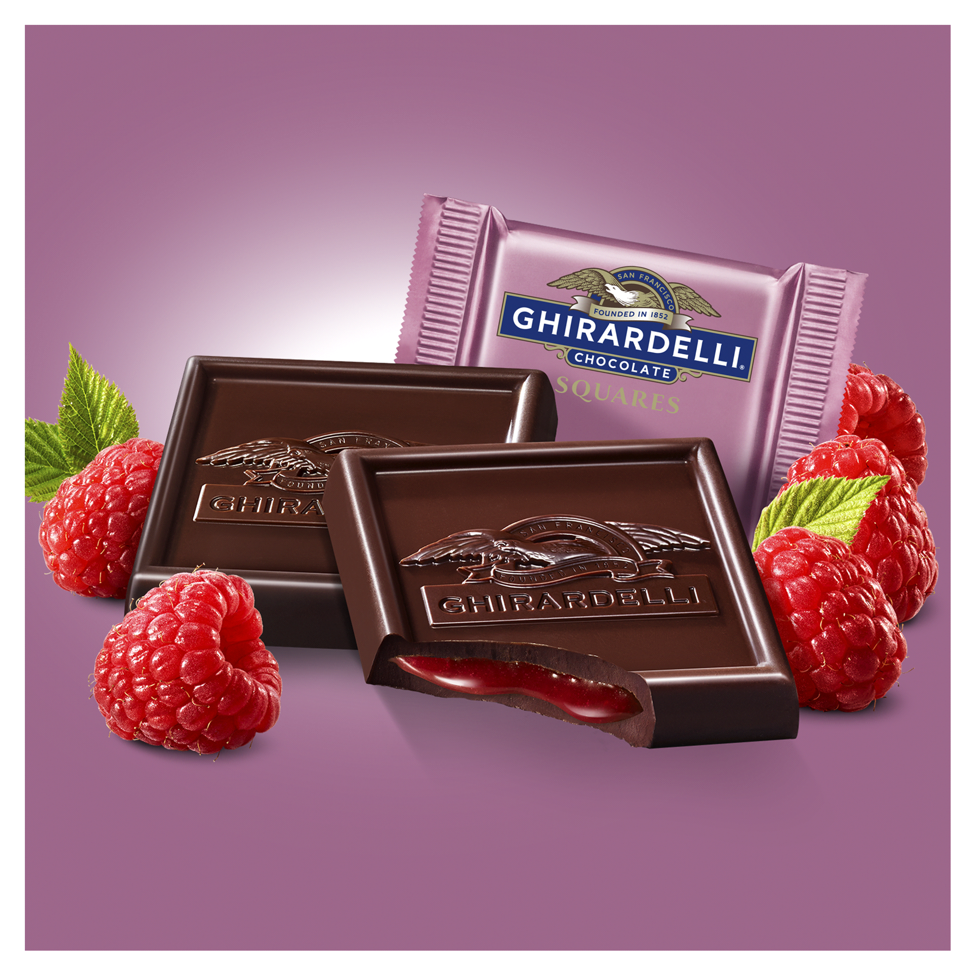 slide 6 of 17, Ghirardelli Raspberry Dark Chocolate Squares 5.32 oz, 5.32 oz