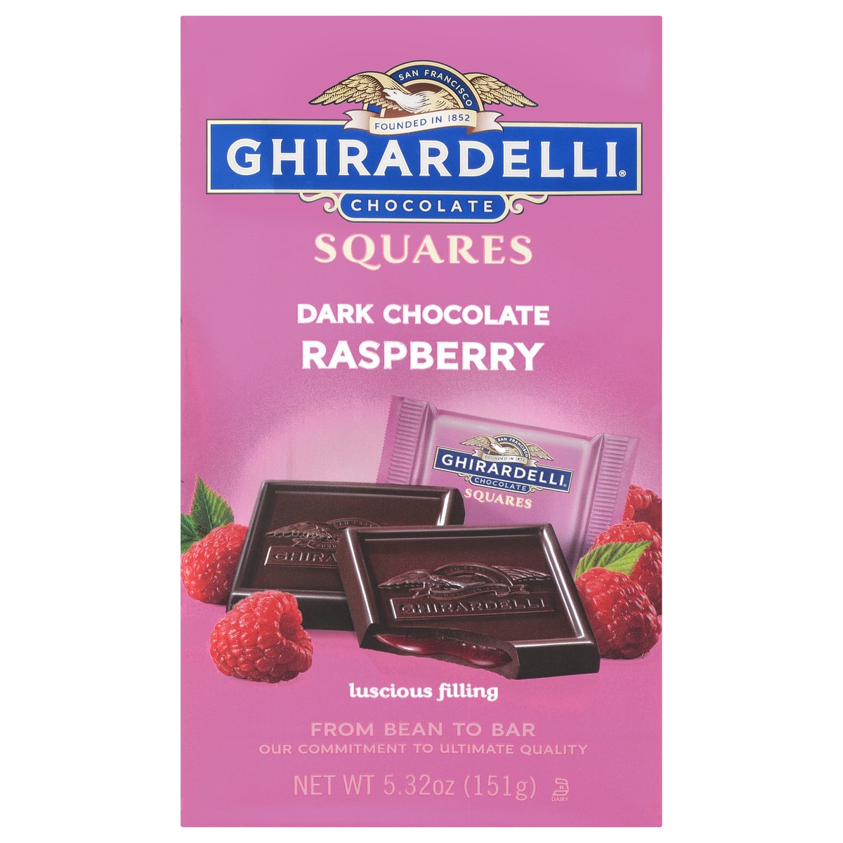 slide 1 of 17, Ghirardelli Raspberry Dark Chocolate Squares 5.32 oz, 5.32 oz