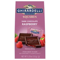 GHIRARDELLI Dark Chocolate Raspberry Squares, 5.32 oz Bag