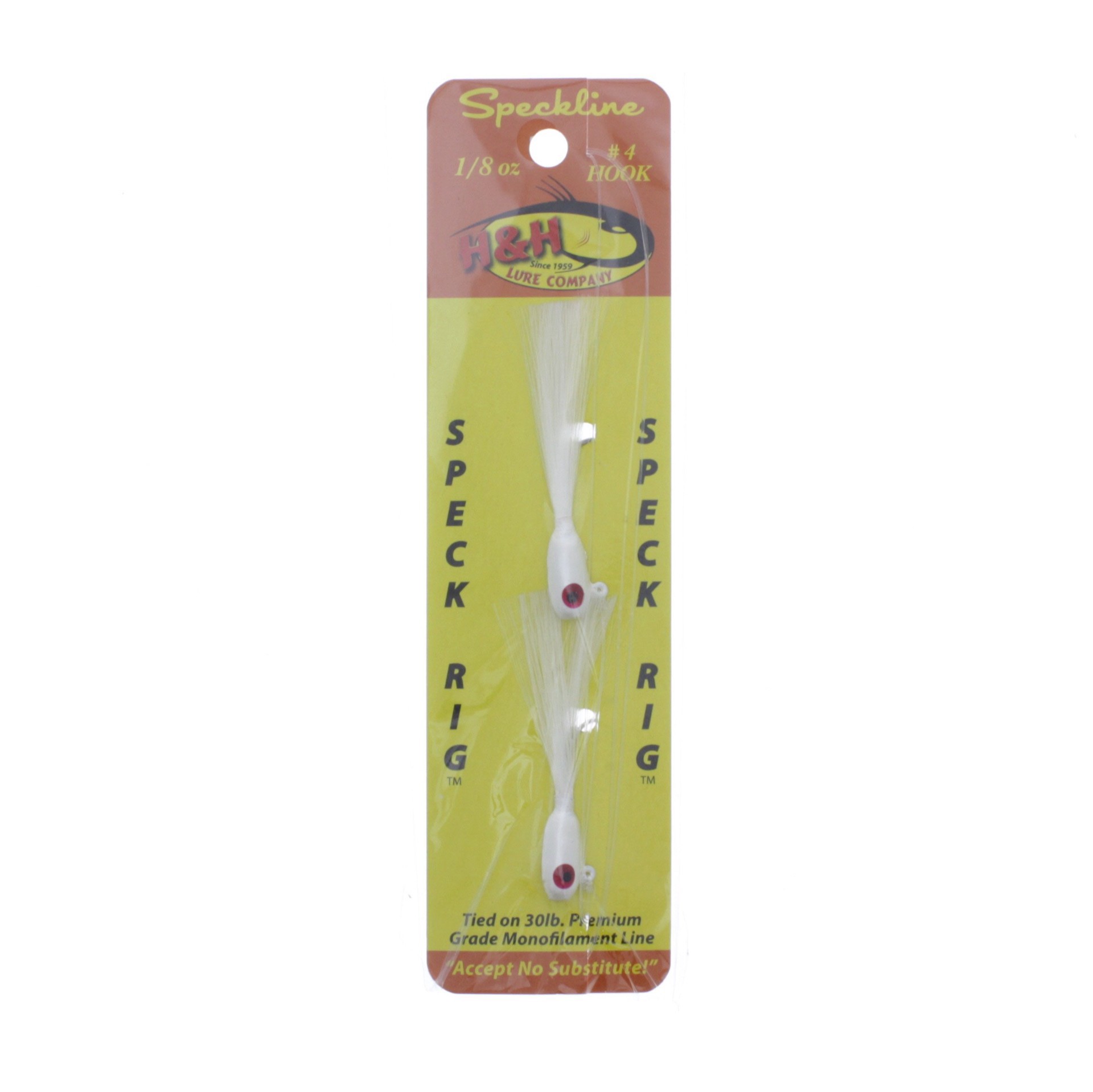 slide 1 of 1, H&H Lure Company White 1/8 Oz Speck Rig, 2 ct