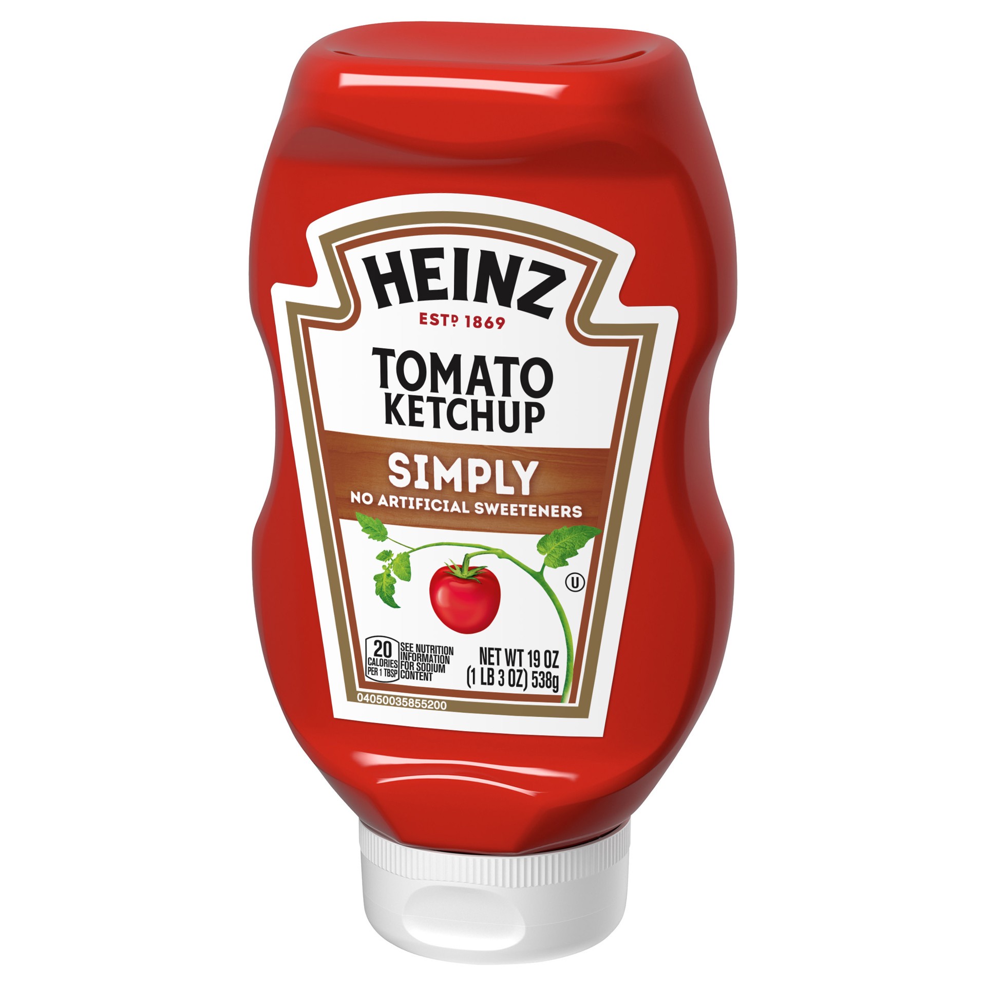 slide 2 of 5, SIMPLY HEINZ Heinz Simply Tomato Ketchup with No Artificial Sweeteners, 19 oz Bottle, 19 oz