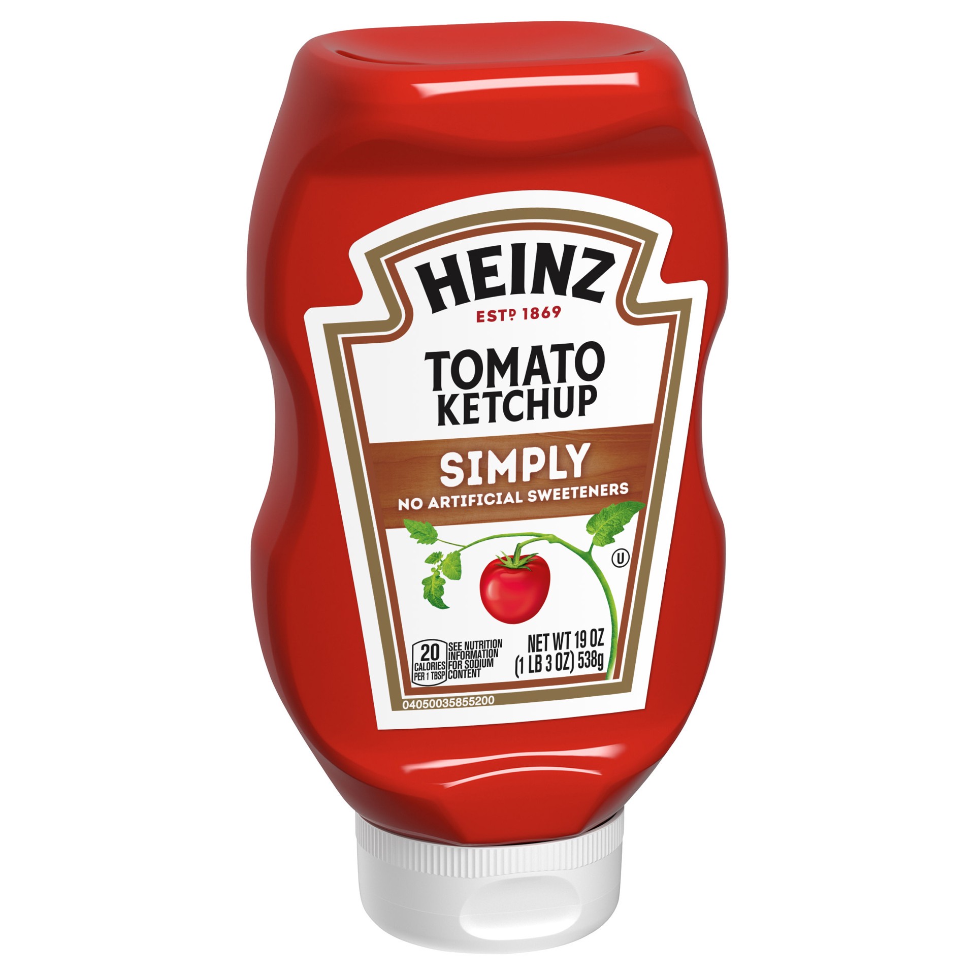 slide 4 of 5, SIMPLY HEINZ Heinz Simply Tomato Ketchup with No Artificial Sweeteners, 19 oz Bottle, 19 oz