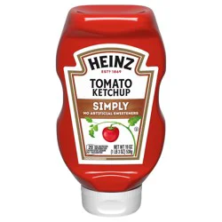 Heinz Simply Tomato Ketchup with No Artificial Sweeteners, 19 oz Bottle