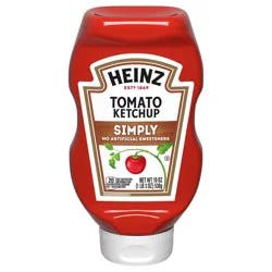 Heinz Simply Tomato Ketchup with No Artificial Sweeteners, 19 oz Bottle