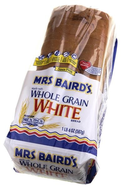 slide 1 of 1, Mrs. Baird's Whole Grain White Bread, 20 oz