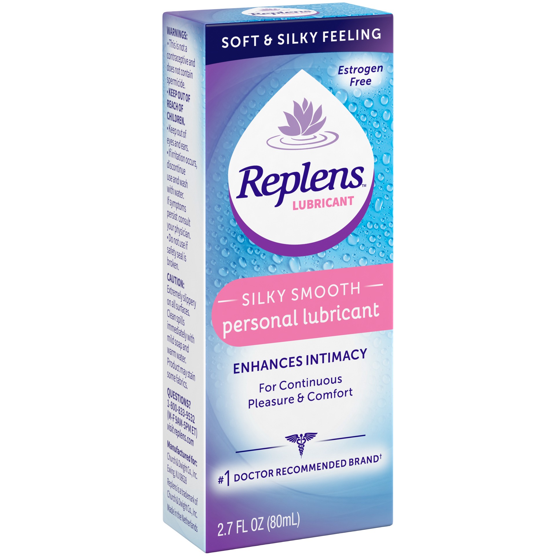 slide 3 of 4, Replens Silky Smooth Personal Lubricant 2.7 fl oz bottle, 2.70 fl oz