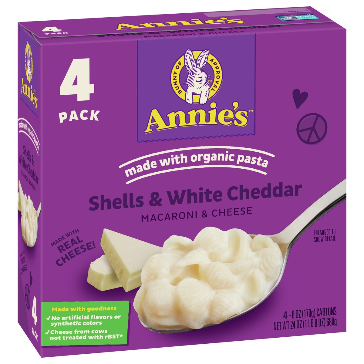 slide 5 of 9, Annie's Shells & White Cheddar Macaroni & Cheese, 4 ct