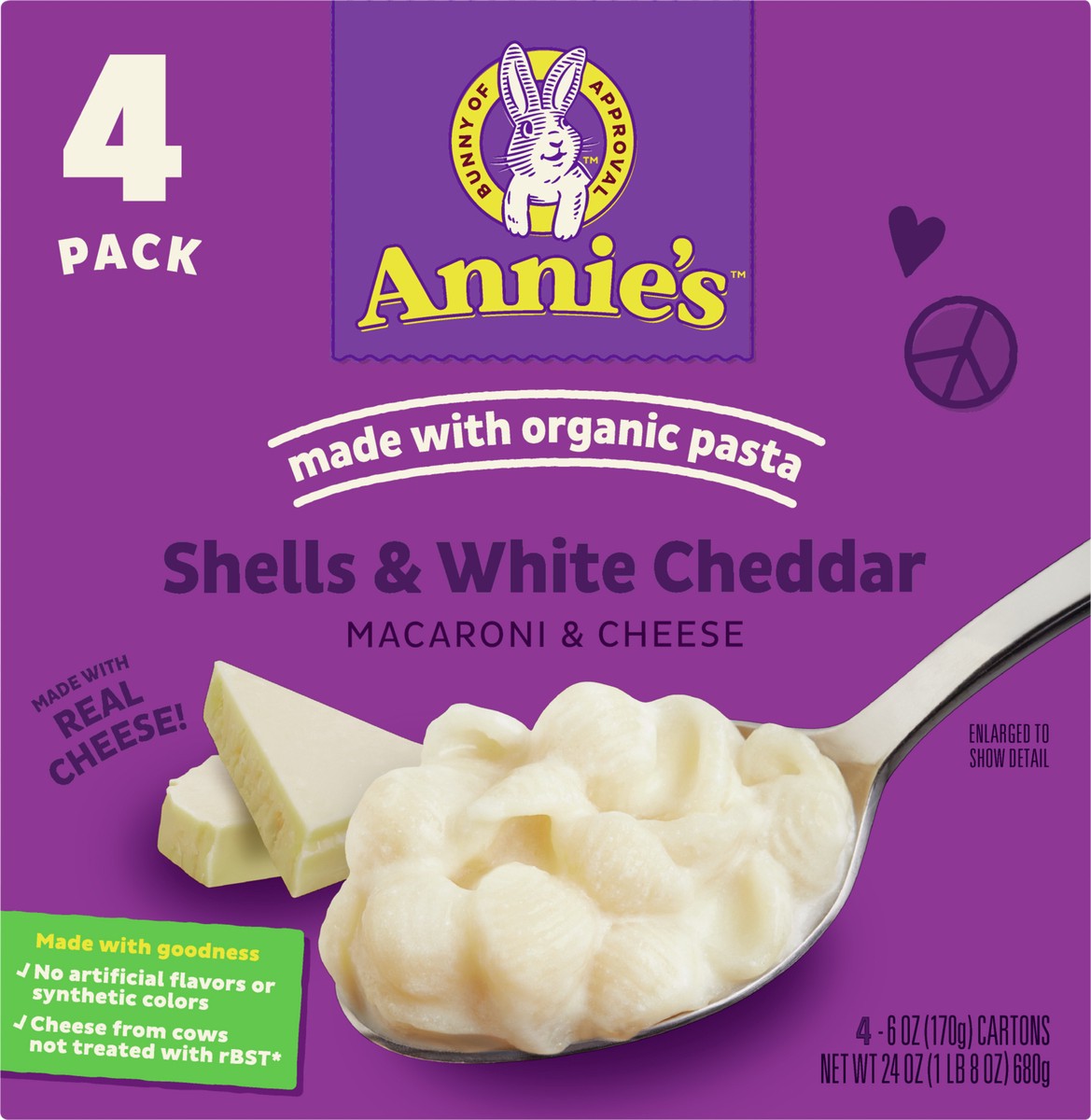 slide 9 of 9, Annie's Shells & White Cheddar Macaroni & Cheese, 4 ct