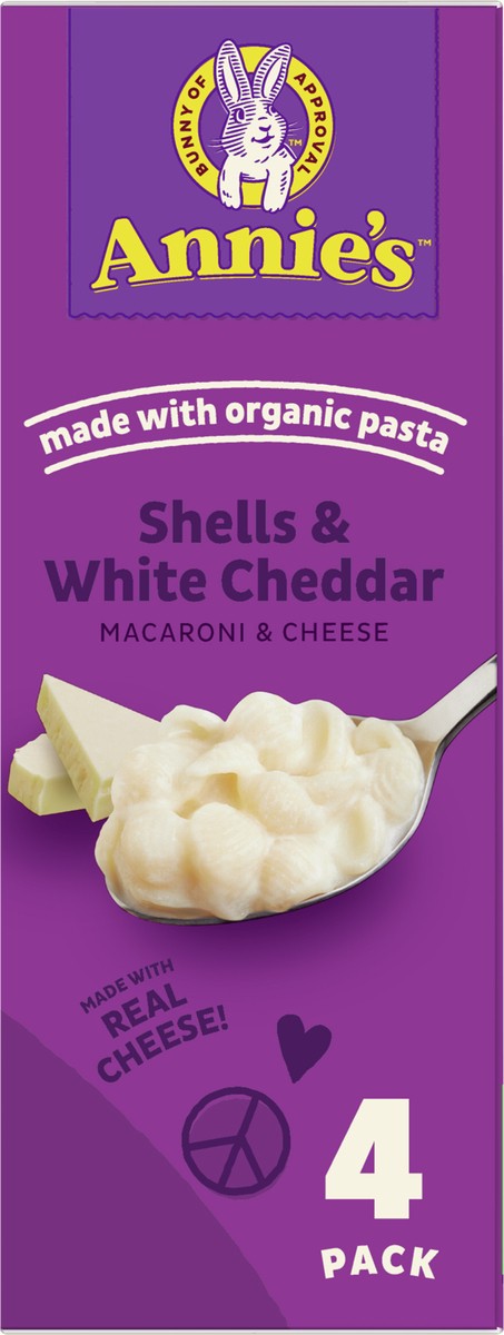 slide 2 of 9, Annie's Shells & White Cheddar Macaroni & Cheese, 4 ct