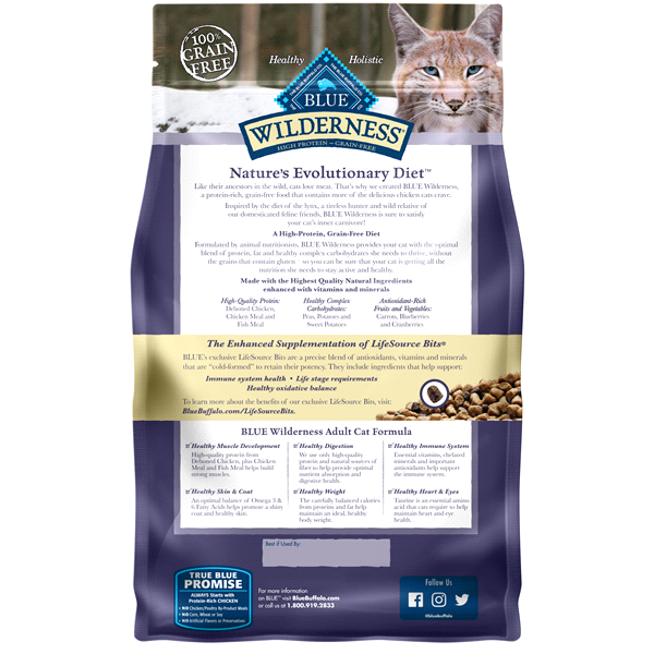 slide 6 of 13, Blue Buffalo Wilderness High Protein Natural Adult Dry Cat Food Chicken Flavor - 4lbs, 4 lb