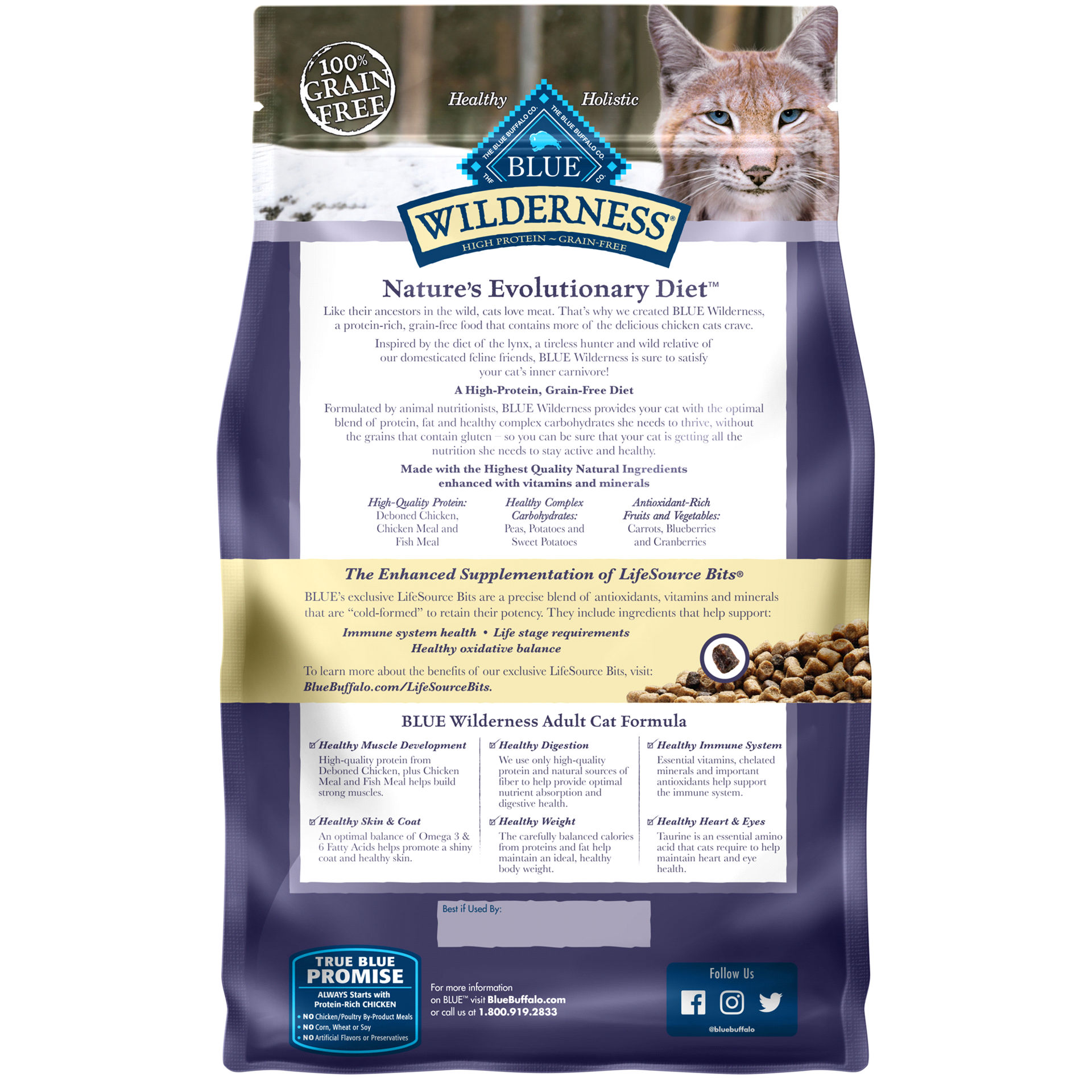 slide 7 of 13, Blue Buffalo Wilderness High Protein Natural Adult Dry Cat Food Chicken Flavor - 4lbs, 4 lb