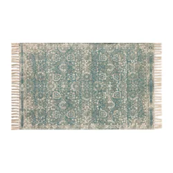 Loloi McKenna Cotton Scatter Rug - 30 in x 45 in, Mineral Blue