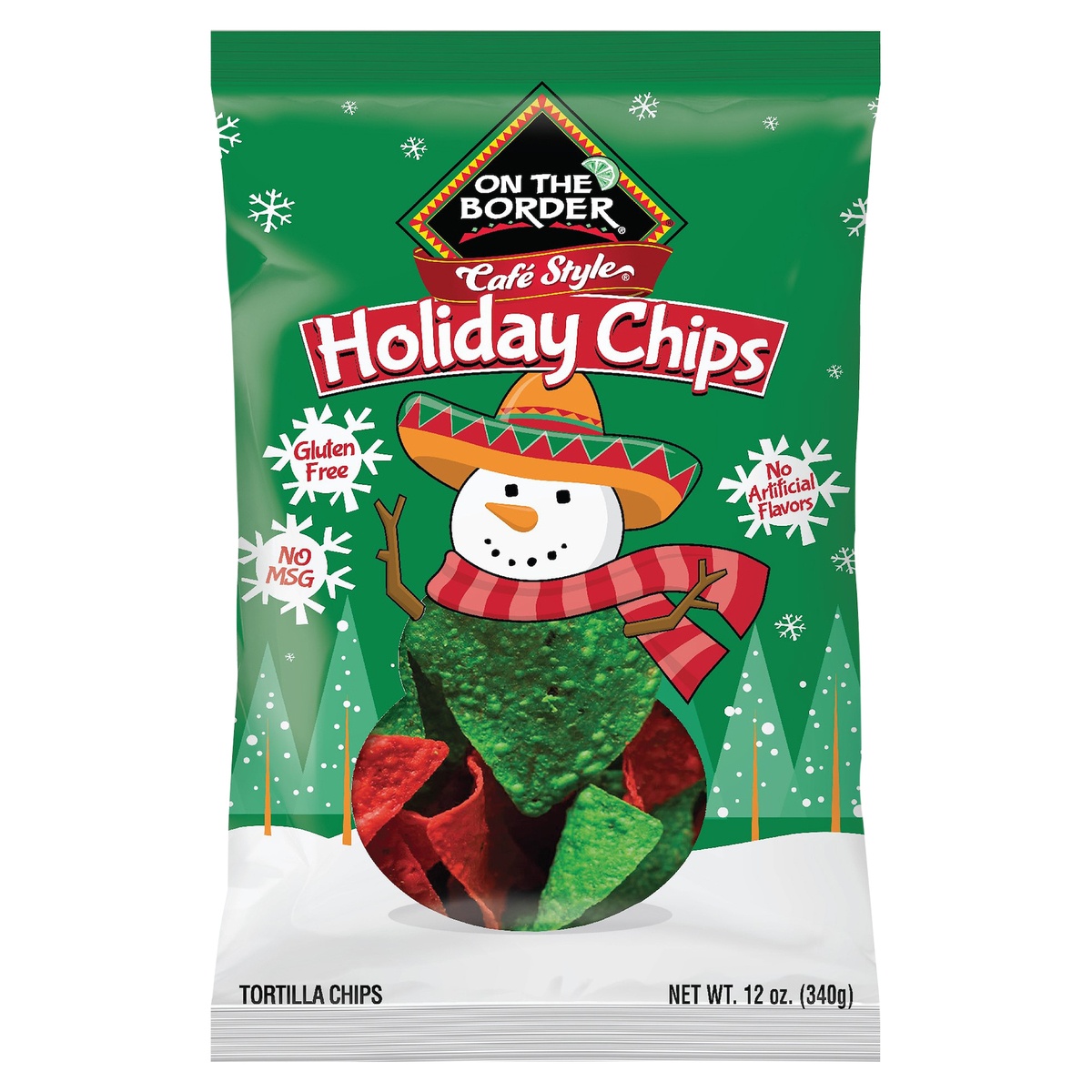 slide 1 of 9, Holiday Red & Green Tortilla Chips, 12 oz