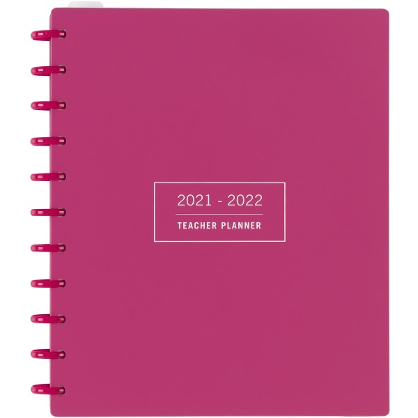 slide 1 of 4, TUL Discbound Monthly Teacher Planner, Letter Size, Pink, July 2021 To June 2022, 1 ct