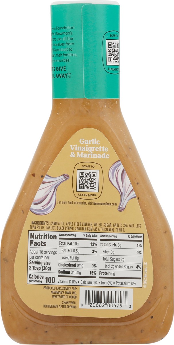 slide 6 of 9, Newman's Own Garlic Vinaigrette & Marinad- 16 oz, 16 oz
