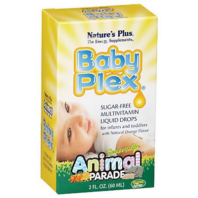 slide 1 of 6, Nature's Plus Source of Life Baby Plex Animal Parade Sugar-Free Multivitamin Liquid Drops, 2 fl oz