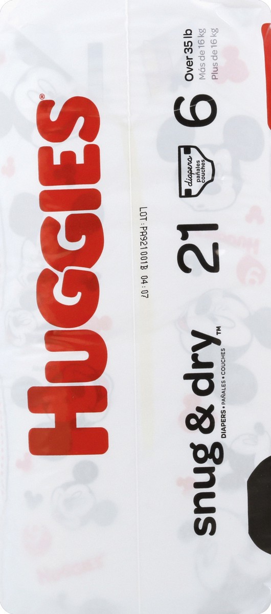 slide 3 of 6, Huggies Snug & Dry Pack Diapers Size 6, 21 ct