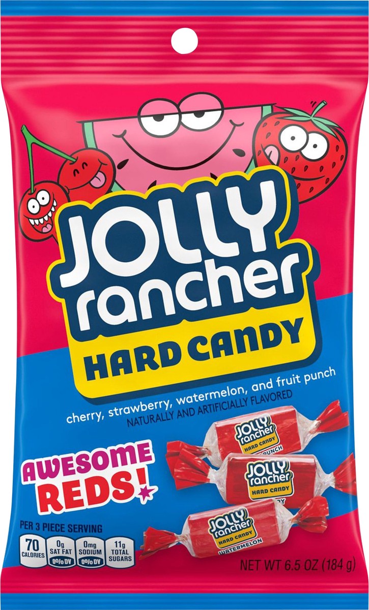 slide 7 of 7, Jolly Rancher Awesome Reds! Assorted Fruit Flavored, Individually Wrapped Hard Candy Bag, 6.5 oz, 6.5 oz