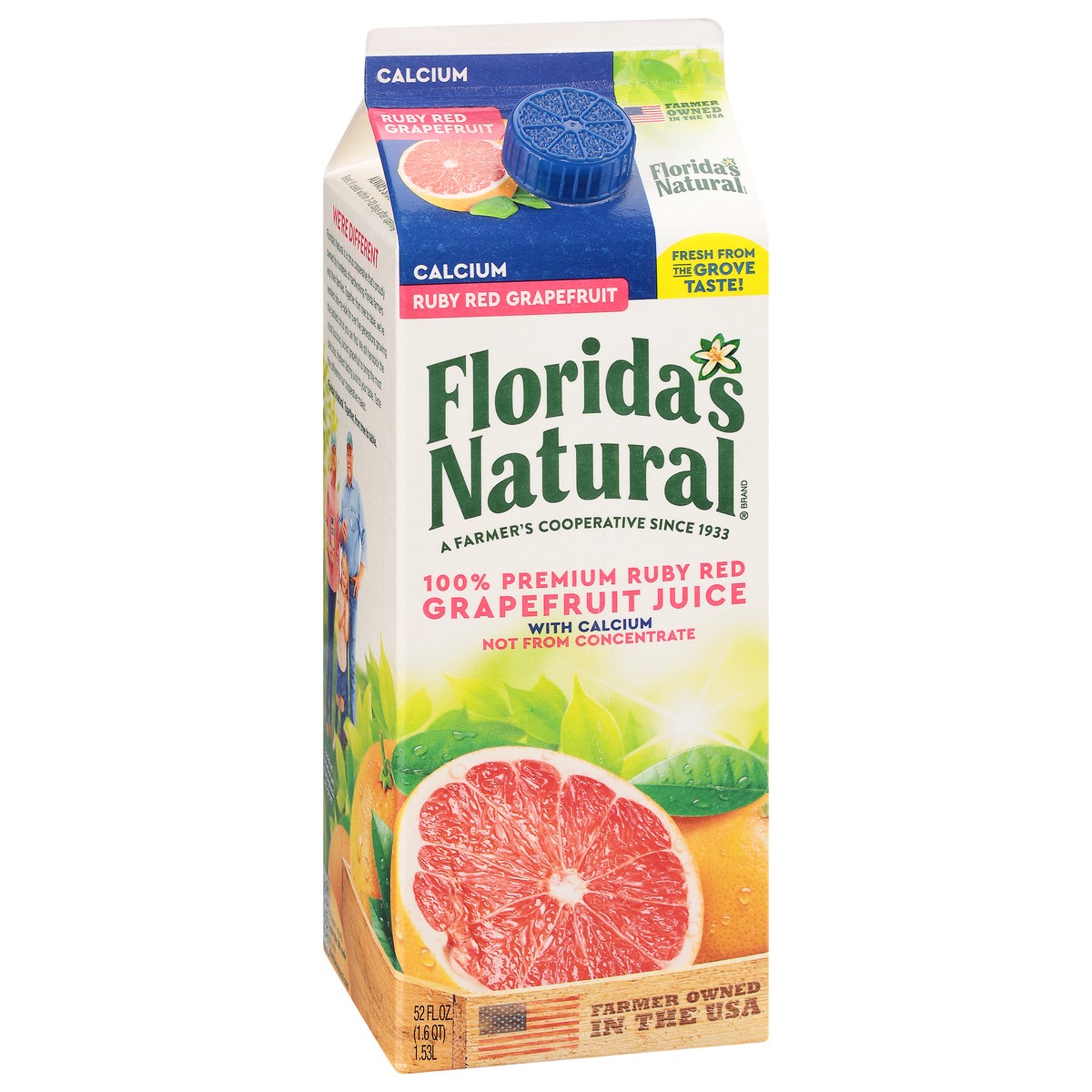 slide 2 of 9, Florida's Natural 100% Premium Ruby Red Grapefruit Juice with Calcium 52 fl oz, 52 fl oz