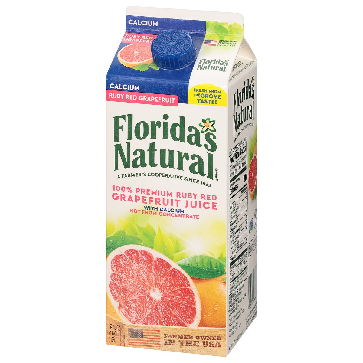 slide 3 of 9, Florida's Natural 100% Premium Ruby Red Grapefruit Juice with Calcium 52 fl oz, 52 fl oz