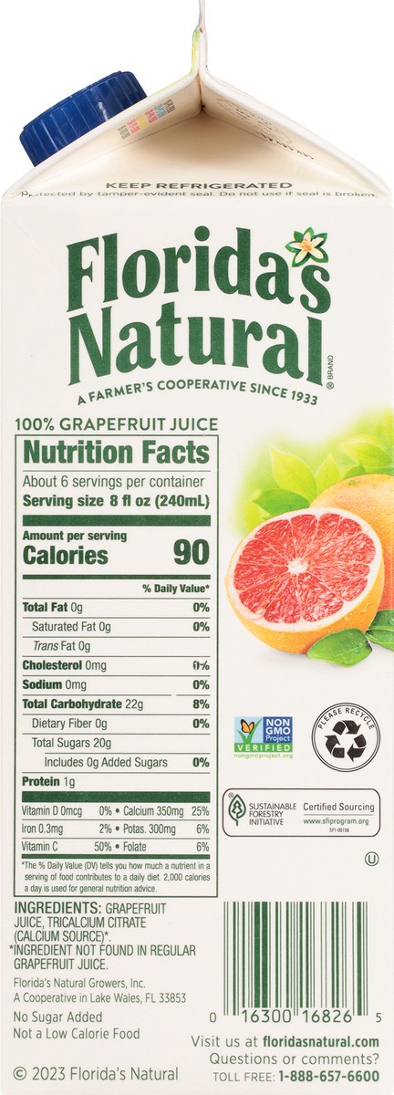 slide 8 of 9, Florida's Natural 100% Premium Ruby Red Grapefruit Juice with Calcium 52 fl oz, 52 fl oz