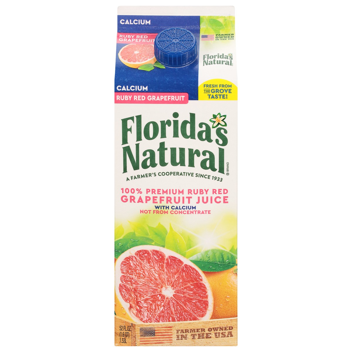 slide 1 of 9, Florida's Natural 100% Premium Ruby Red Grapefruit Juice with Calcium 52 fl oz, 52 fl oz