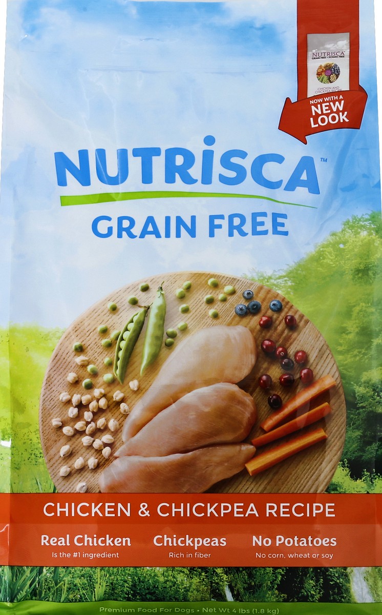 slide 5 of 6, Nutrisca Dog Food Premium Grain Free Chicken & Chickpea Recipe Bag, 4 lb