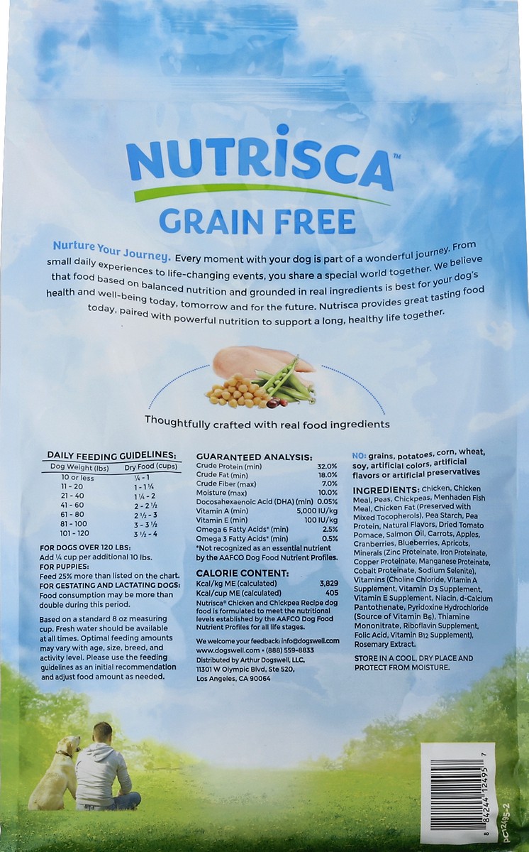 slide 6 of 6, Nutrisca Dog Food Premium Grain Free Chicken & Chickpea Recipe Bag, 4 lb