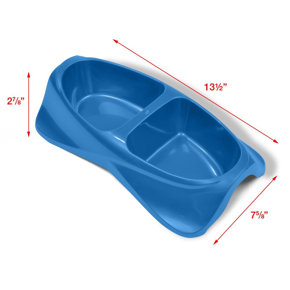 slide 3 of 4, Van Ness Large Lightweight Double Pet Bowls, 50 oz