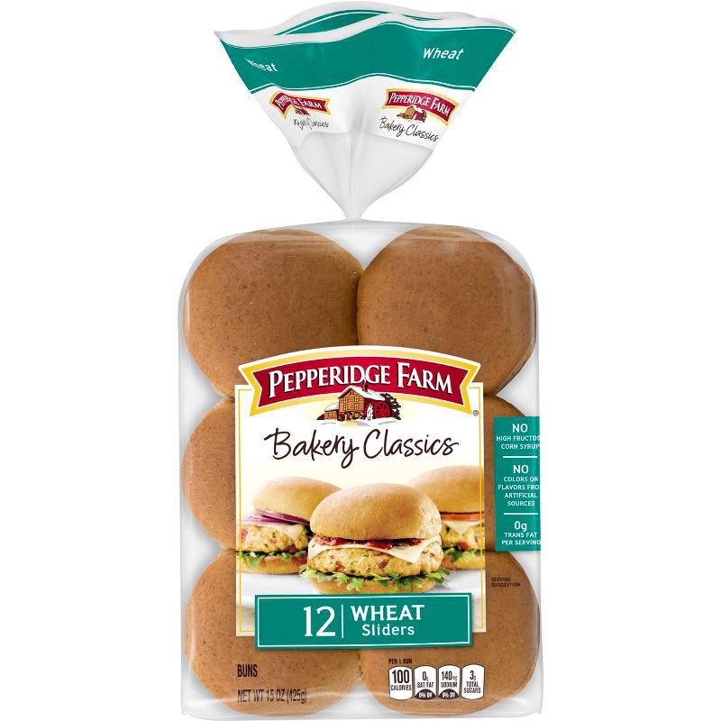 slide 1 of 5, Pepperidge Farm Bakery Classics Wheat Slider Buns - 15oz/12ct, 12 ct; 15 oz