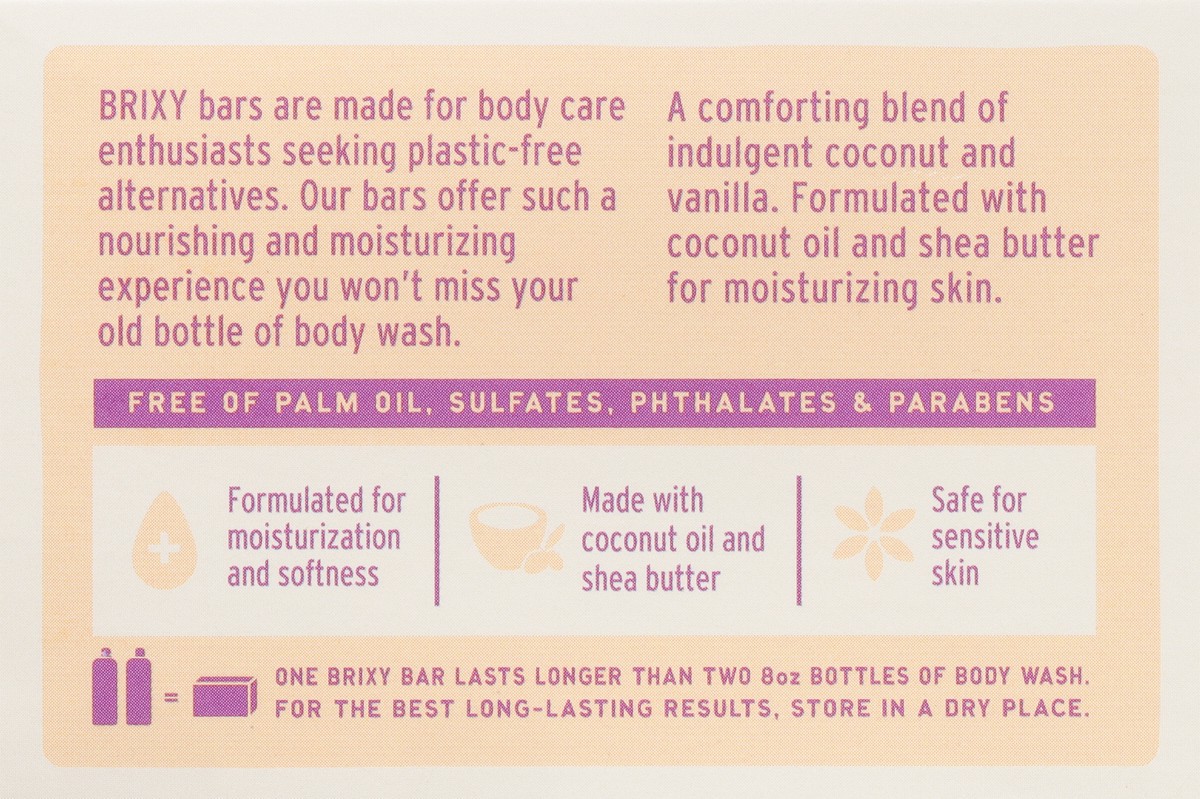 slide 11 of 11, Brixy Coconut Vanilla Body Wash Bar 4 oz, 4 oz
